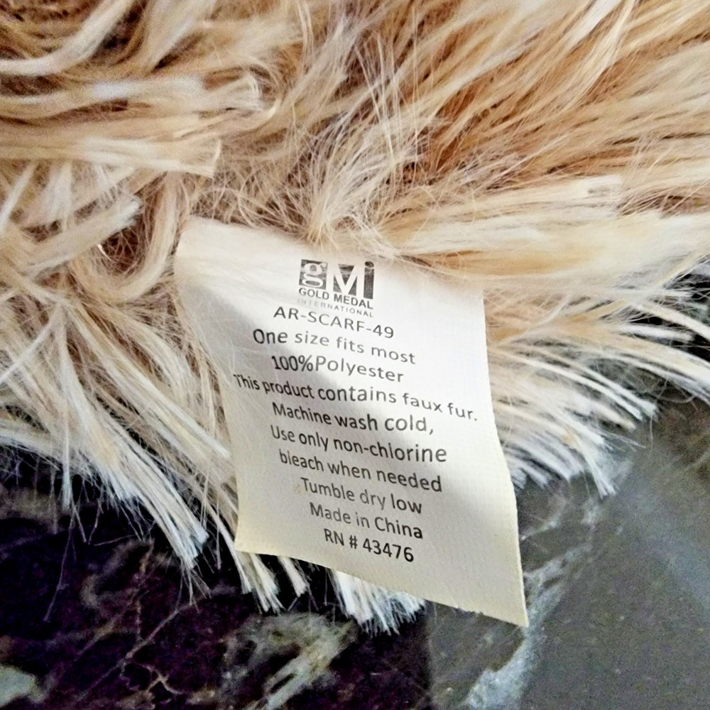 Gold Medal International Beige Faux Fur Infinity Scarf Neck Warmer - Picture 9 of 9